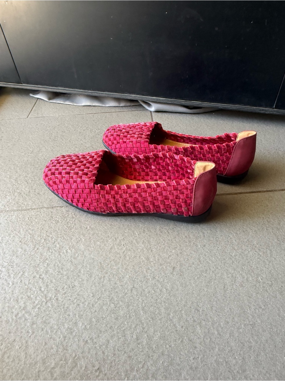 Comfortview Red Woven Ballet Flats Women’s Size 9 Slip-On Loafers